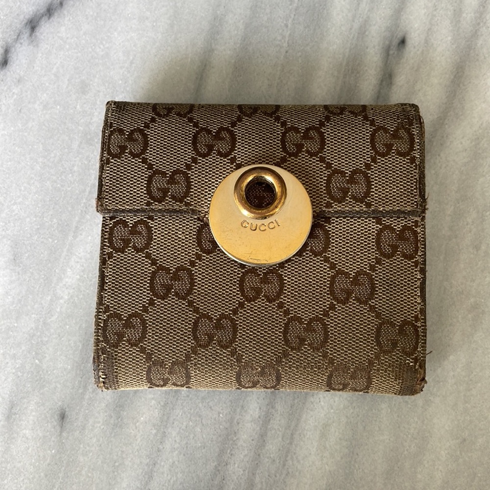 Authentic Vintage Gucci Monogram Canvas Wallet